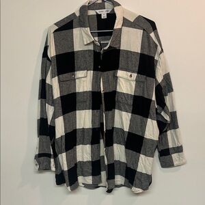 Old Navy Black and White Plaid Blouse